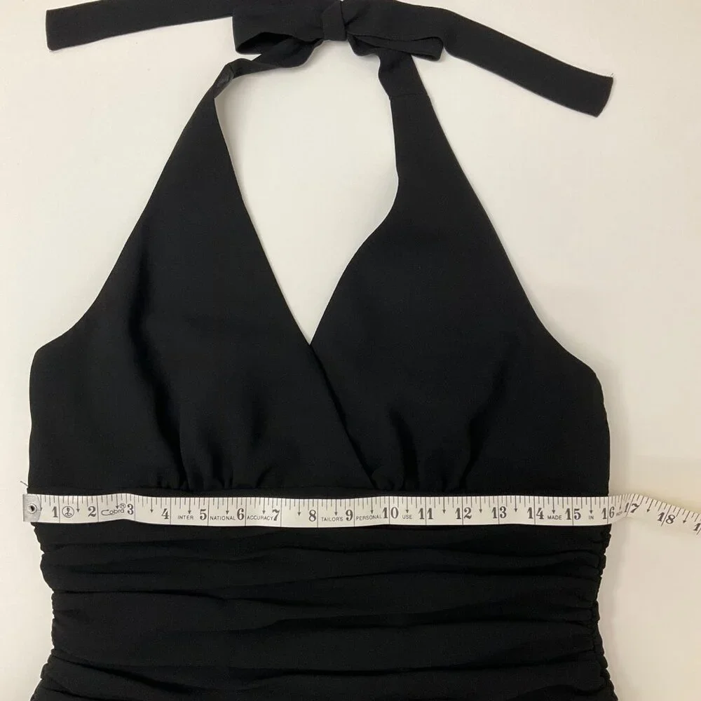 Jones Wear Black Halter Backless Knee Length Womens Size 10 Dress LBD Formal - Picture 10 of 14